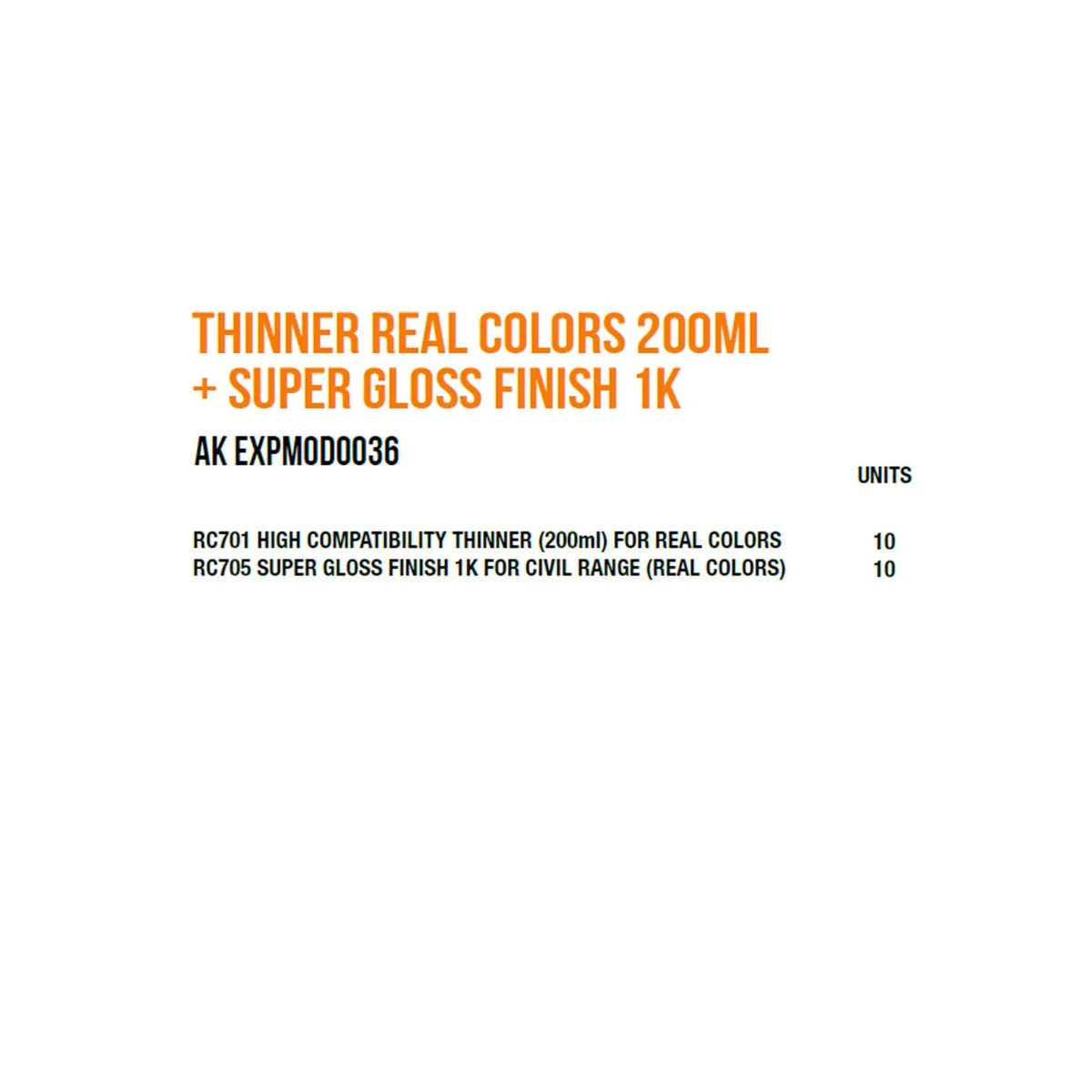 Thinner Real Colors 200ml+ Super Gloss Finish 1k Module - AK Intera... Thinner Real Colors 200ml+ Super Gloss Finish 1k Module - AK Intera...