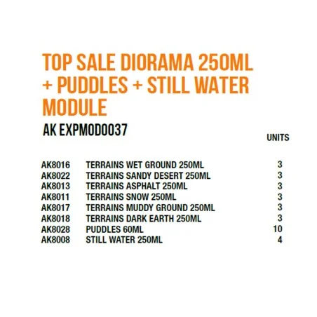 Top Dioramas 250ml + Puddles + Still Water Module - AK Interactive ...