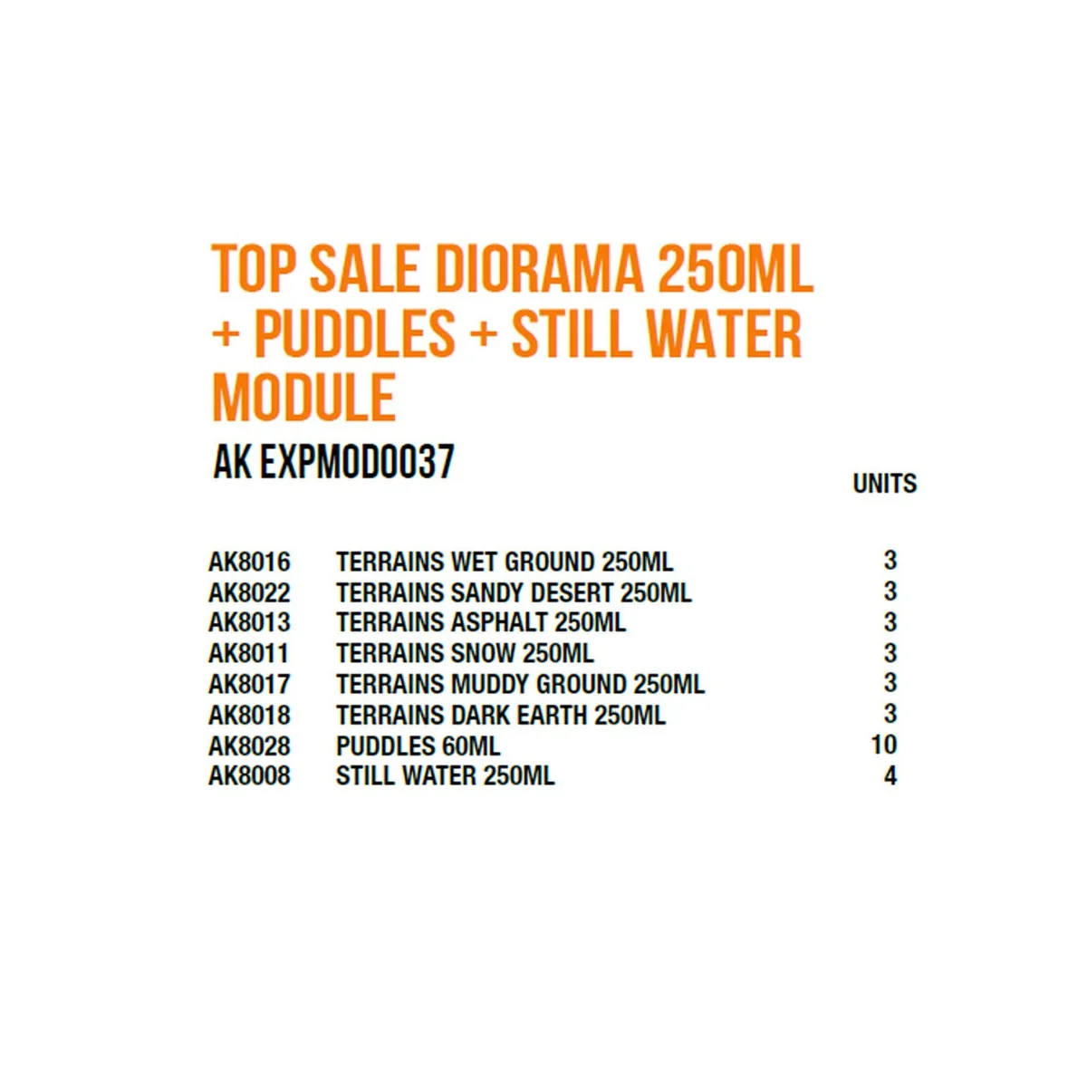 Top Dioramas 250ml + Puddles + Still Water Module - AK Interactive ... Top Dioramas 250ml + Puddles + Still Water Module - AK Interactive ...