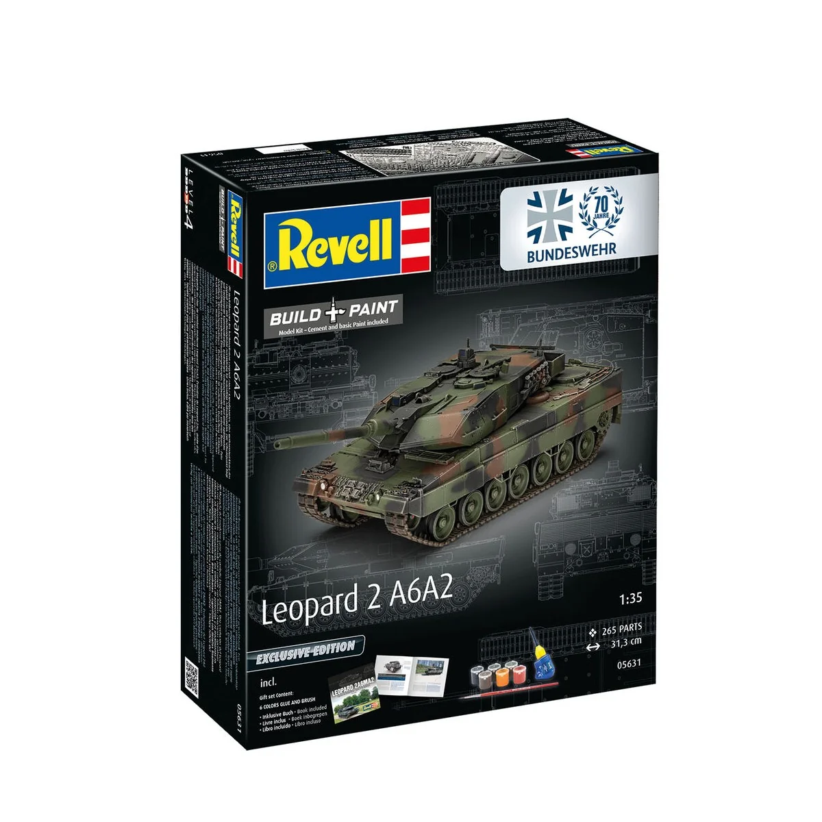 70 Jahre Bundeswehr: Leopard 2 A6A2 Exclusive Edi, 1/35 - Revell 05631 70 Jahre Bundeswehr: Leopard 2 A6A2 Exclusive Edi, 1/35 - Revell 05631