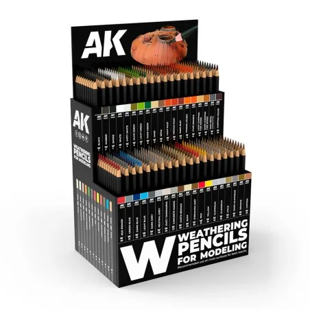 Weathering Pencils Display - AK Interactive AK EXP PENCILS FULL
