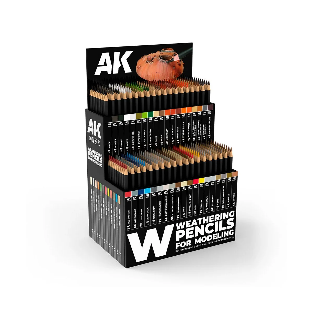 Weathering Pencils Display - AK Interactive AK EXP PENCILS FULL