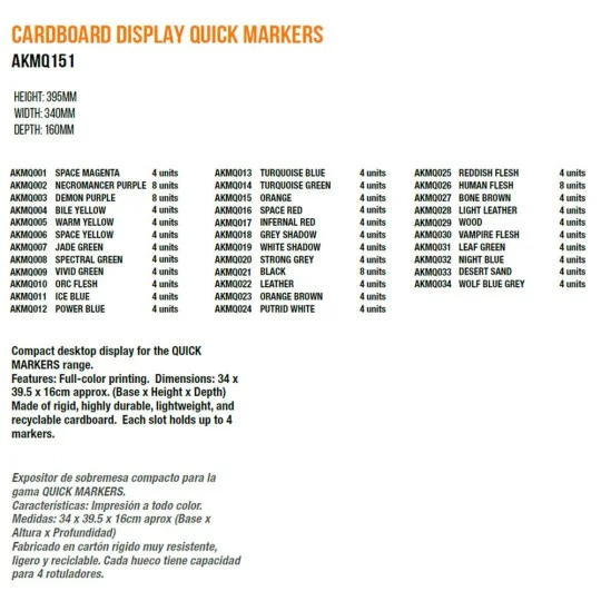 Cardboard Display Quick Markers - AK Interactive AKMQ151 Cardboard Display Quick Markers - AK Interactive AKMQ151