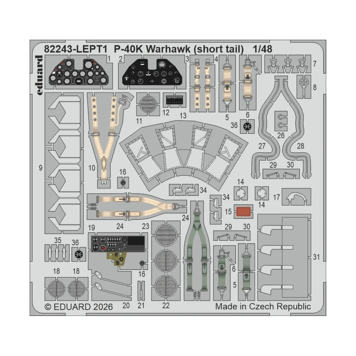 P-40K short tail, 1/48 - Eduard Plastic Kits 82243