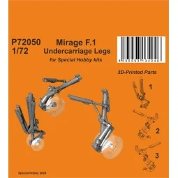 Mirage F.1 Undercarriage Legs for Special Hobby, 1/72 - CMK 129-P72050