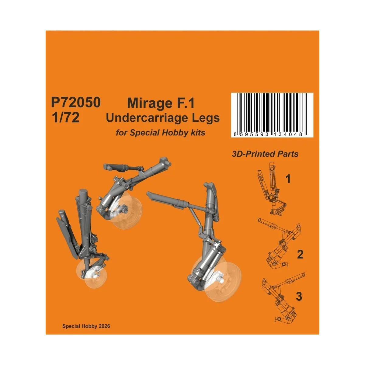 Mirage F.1 Undercarriage Legs for Special Hobby, 1/72 - CMK 129-P72050 Mirage F.1 Undercarriage Legs for Special Hobby, 1/72 - CMK 129-P72050