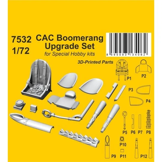 CAC Boomerang Upgrade Set for Special Hobby, 1/72 - CMK 129-7532 CAC Boomerang Upgrade Set for Special Hobby, 1/72 - CMK 129-7532