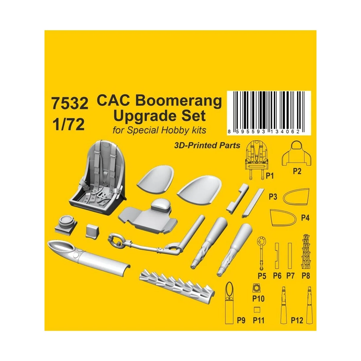 CAC Boomerang Upgrade Set for Special Hobby, 1/72 - CMK 129-7532 CAC Boomerang Upgrade Set for Special Hobby, 1/72 - CMK 129-7532