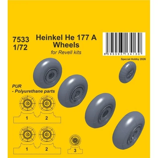 Heinkel He 177 A Wheels for Revell, 1/72 - CMK 129-7533 Heinkel He 177 A Wheels for Revell, 1/72 - CMK 129-7533