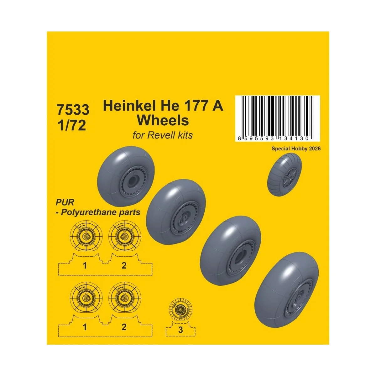 Heinkel He 177 A Wheels for Revell, 1/72 - CMK 129-7533 Heinkel He 177 A Wheels for Revell, 1/72 - CMK 129-7533