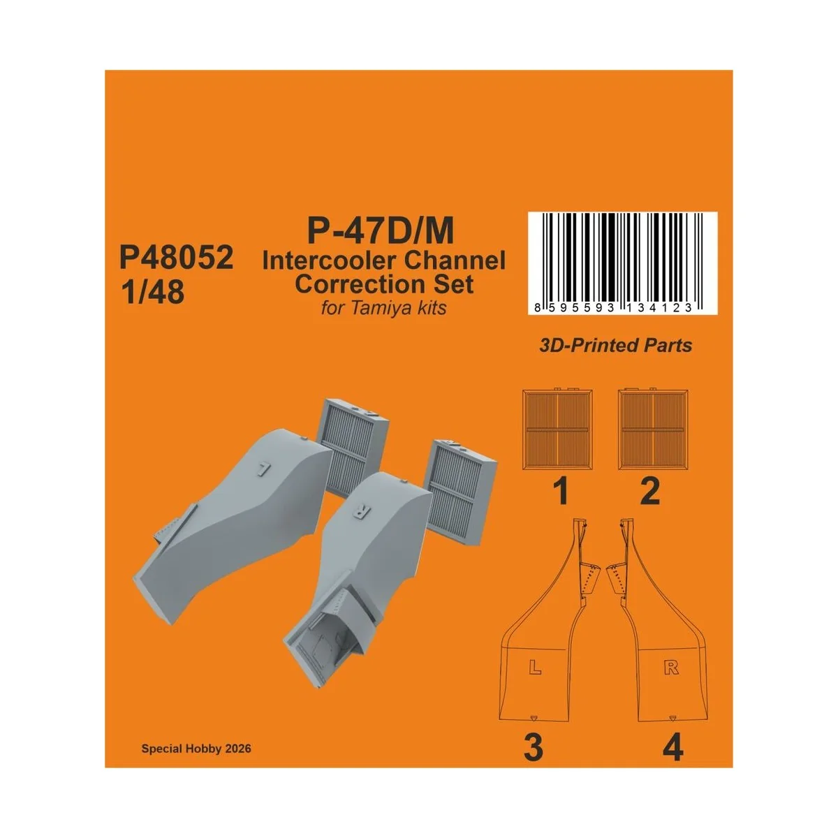 P-47D/M Intercooler Channel Correction Set for Tamiya, 1/48 - CMK 1... P-47D/M Intercooler Channel Correction Set for Tamiya, 1/48 - CMK 1...
