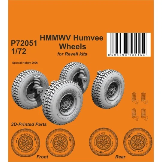 HMMWV Humvee Wheels for Revell, 1/72 - CMK 129-P72051