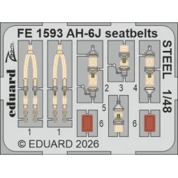 AH-6J seatbelts STEEL for ICM, 1/48 - Eduard Accessories FE1593