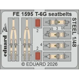 T-6G seatbelts STEEL for Italeri, 1/48 - Eduard Accessories FE1595