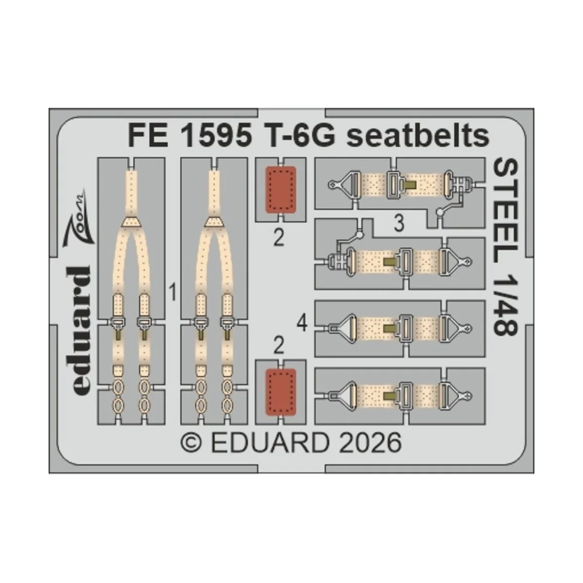 T-6G seatbelts STEEL for Italeri, 1/48 - Eduard Accessories FE1595 T-6G seatbelts STEEL for Italeri, 1/48 - Eduard Accessories FE1595