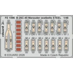 B-26C-45 Marauder seatbelts STEEL for ICM, 1/48 - Eduard Accessorie...