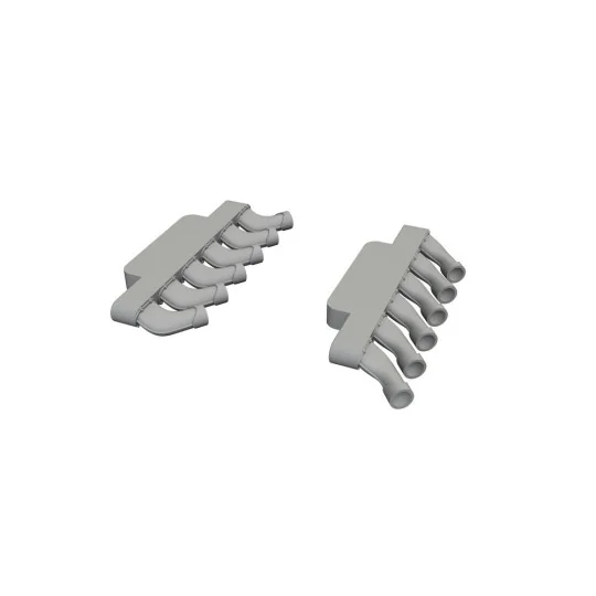 Spitfire Mk.IX exhaust stacks rounded PRINT for Airfix, 1/48 - Edua...