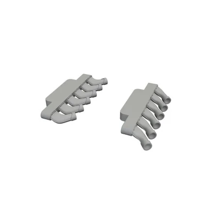 Spitfire Mk.IX exhaust stacks rounded PRINT for Airfix, 1/48 - Edua...