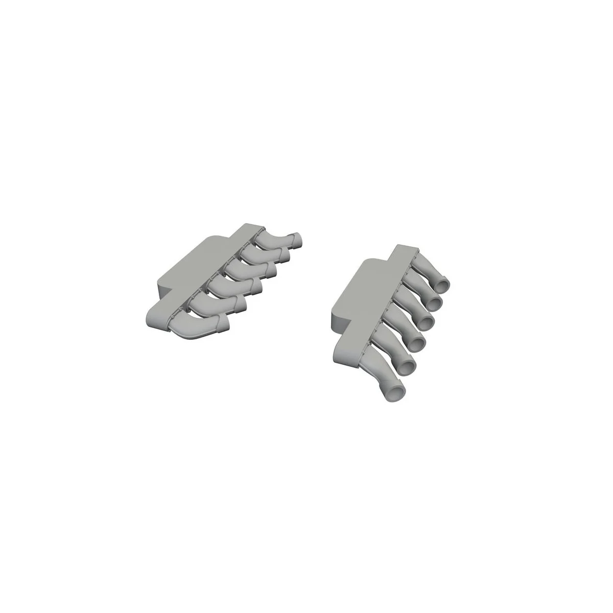 Spitfire Mk.IX exhaust stacks rounded PRINT for Airfix, 1/48 - Edua...