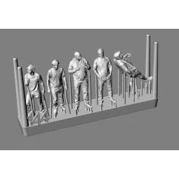 Aeroclub members-5 figures (3D print), 1/144 - Brengun BRL144208 2