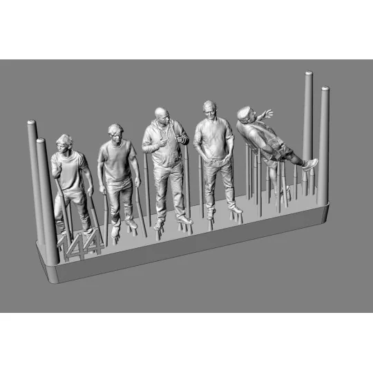 Aeroclub members-5 figures (3D print), 1/144 - Brengun BRL144208 Aeroclub members-5 figures (3D print), 1/144 - Brengun BRL144208