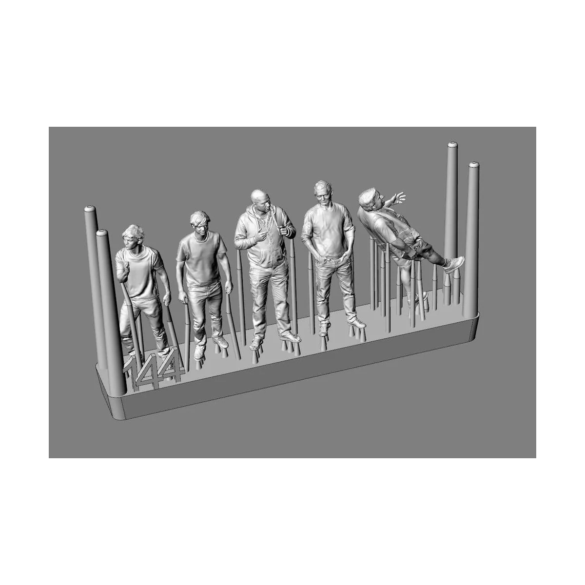 Aeroclub members-5 figures (3D print), 1/144 - Brengun BRL144208 Aeroclub members-5 figures (3D print), 1/144 - Brengun BRL144208