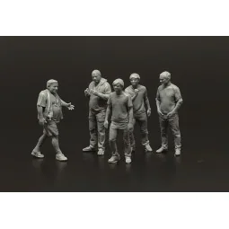 Aeroclub members-5 figures (3D print), 1/48 - Brengun BRL48188