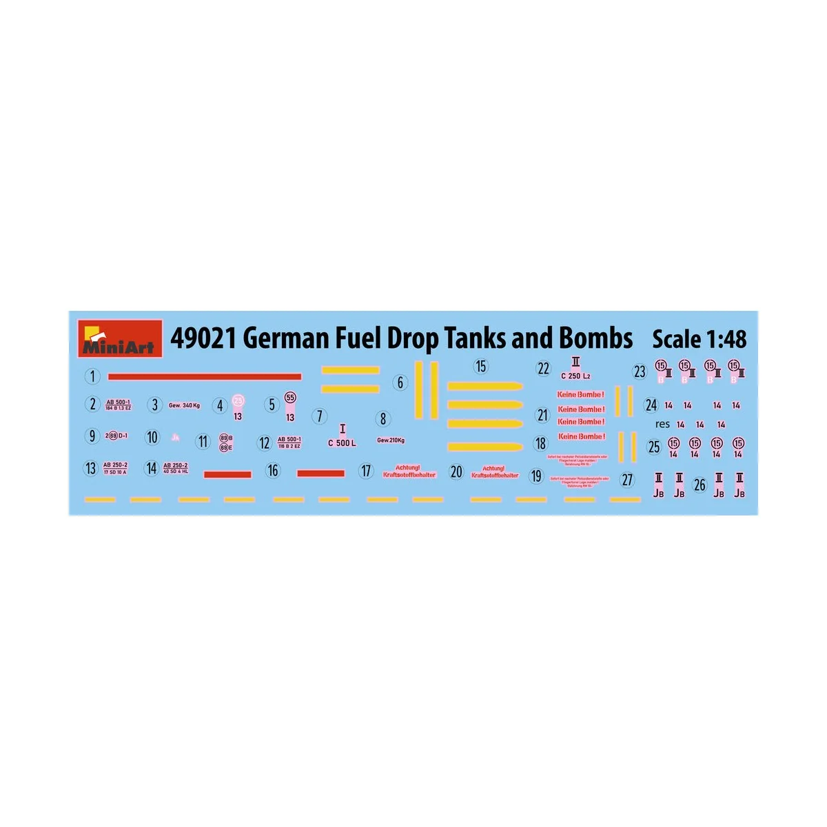 German Fuel Drop Tanks and Bombs, 1/48 - MiniArt 49021 German Fuel Drop Tanks and Bombs, 1/48 - MiniArt 49021