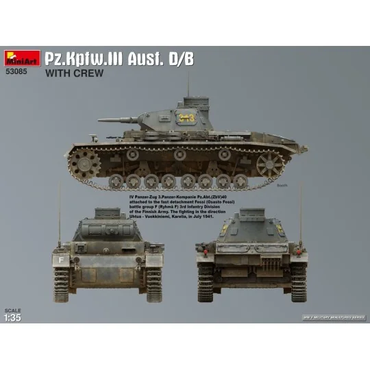 Pz.Kpfw.III Ausf. D/B with Crew, 1/35 - MiniArt 53085 Pz.Kpfw.III Ausf. D/B with Crew, 1/35 - MiniArt 53085
