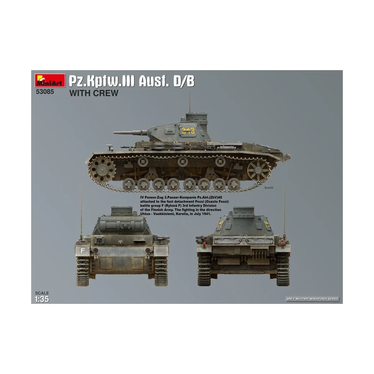 Pz.Kpfw.III Ausf. D/B with Crew, 1/32 - MiniArt 53085 Pz.Kpfw.III Ausf. D/B with Crew, 1/32 - MiniArt 53085