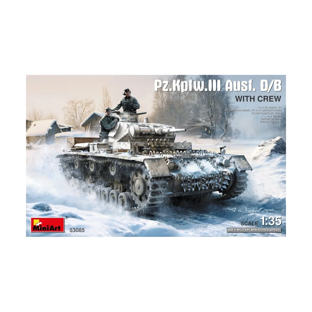 Pz.Kpfw.III Ausf. D/B with Crew, 1/32 - MiniArt 53085 Pz.Kpfw.III Ausf. D/B with Crew, 1/32 - MiniArt 53085