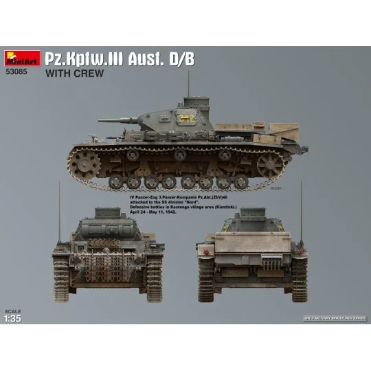 Pz.Kpfw.III Ausf. D/B with Crew, 1/32 - MiniArt 53085 Pz.Kpfw.III Ausf. D/B with Crew, 1/32 - MiniArt 53085