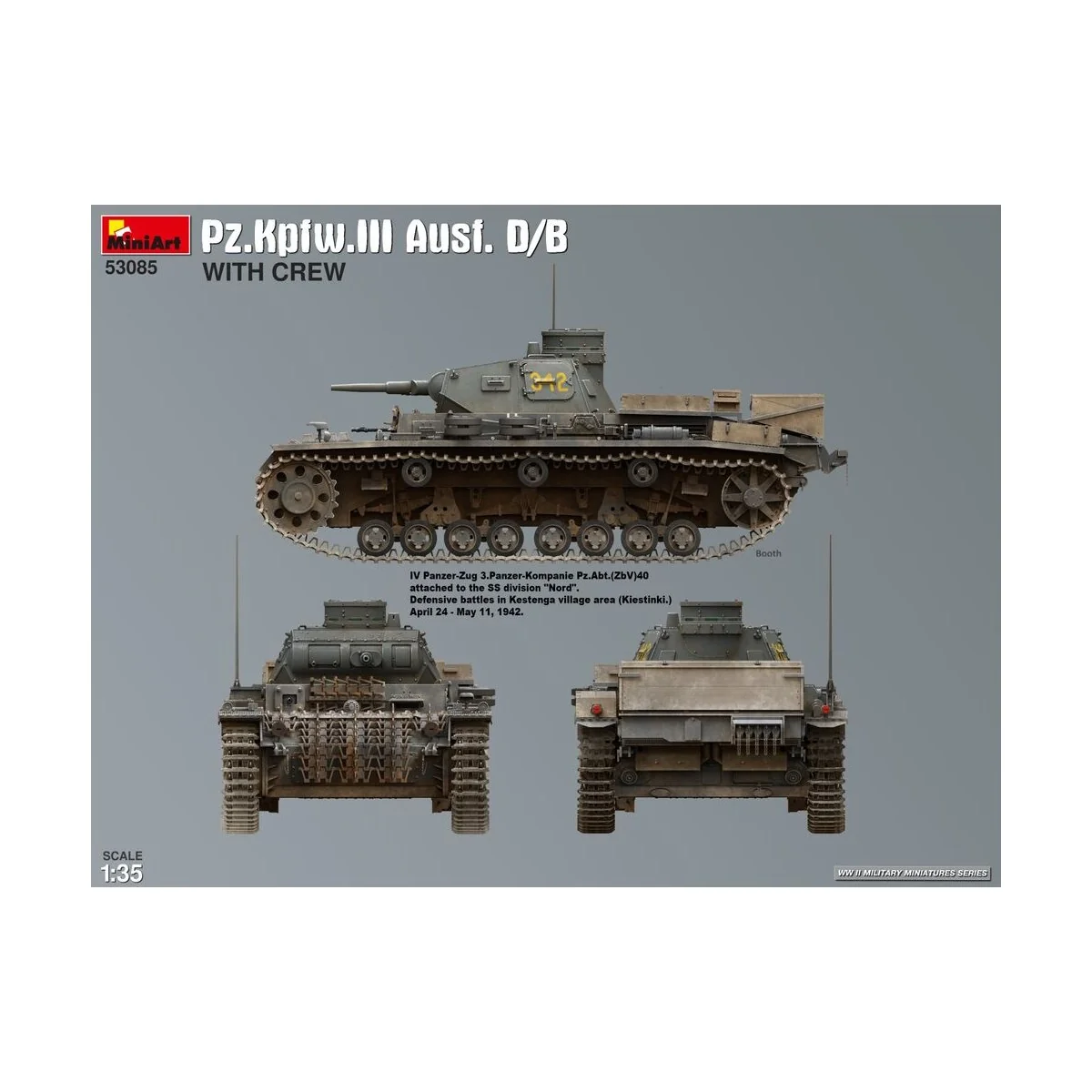Pz.Kpfw.III Ausf. D/B with Crew, 1/32 - MiniArt 53085 Pz.Kpfw.III Ausf. D/B with Crew, 1/32 - MiniArt 53085