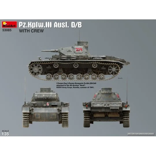 Pz.Kpfw.III Ausf. D/B with Crew, 1/32 - MiniArt 53085 Pz.Kpfw.III Ausf. D/B with Crew, 1/32 - MiniArt 53085