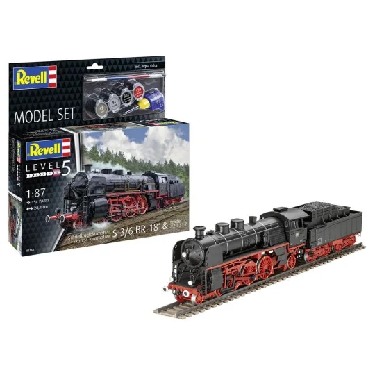 Model Set Schnellzuglokomotive S3/6 BR18mit Tender, 1/87 - Revell 6... Model Set Schnellzuglokomotive S3/6 BR18mit Tender, 1/87 - Revell 6...