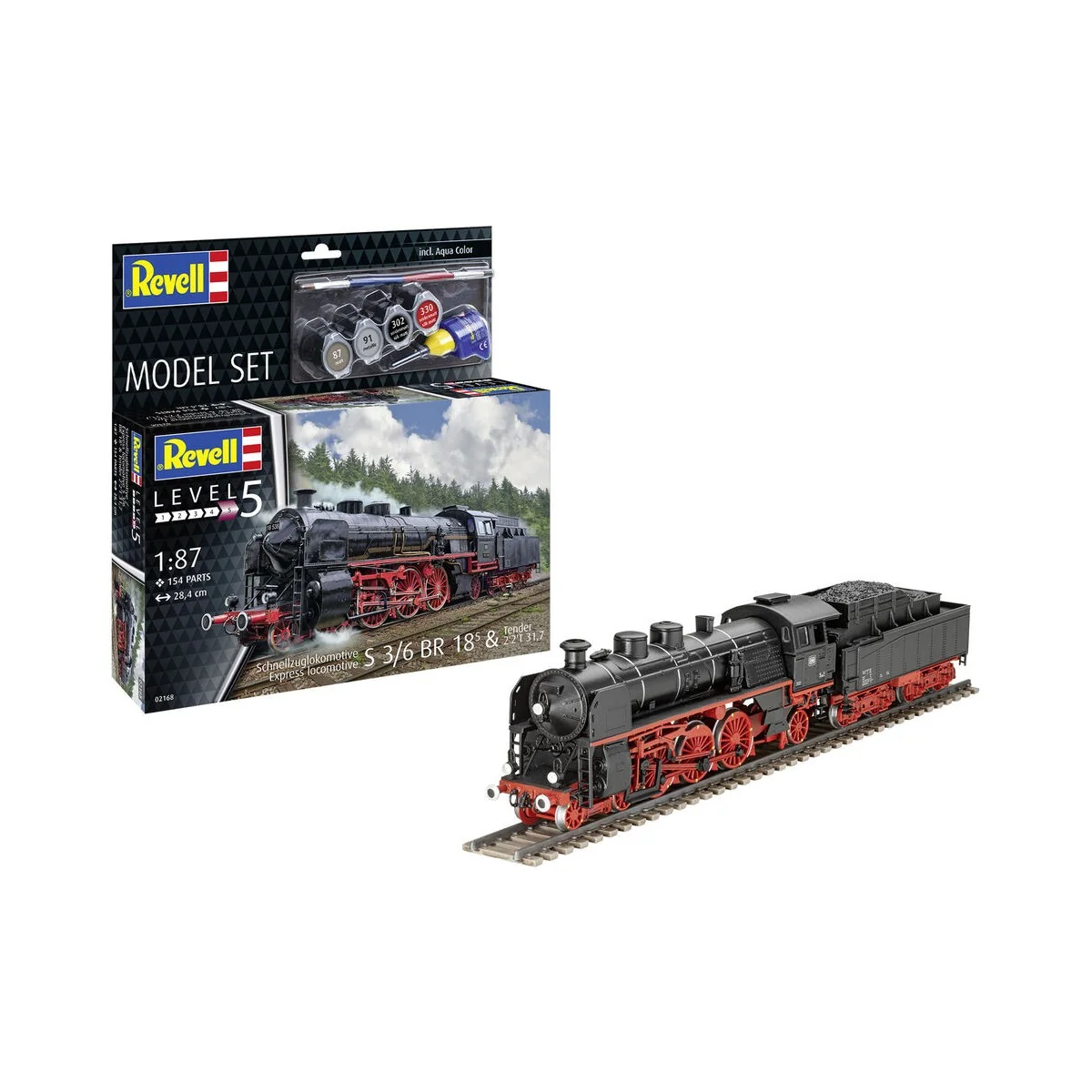 Model Set Schnellzuglokomotive S3/6 BR18mit Tender, 1/87 - Revell 6... Model Set Schnellzuglokomotive S3/6 BR18mit Tender, 1/87 - Revell 6...