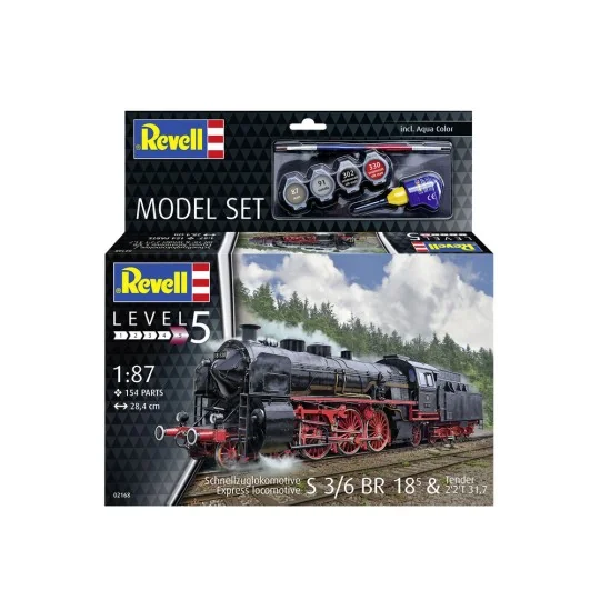 Model Set Schnellzuglokomotive S3/6 BR18mit Tender, 1/87 - Revell 6... Model Set Schnellzuglokomotive S3/6 BR18mit Tender, 1/87 - Revell 6...