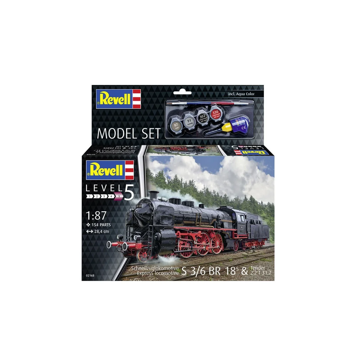 Model Set Schnellzuglokomotive S3/6 BR18mit Tender, 1/87 - Revell 6... Model Set Schnellzuglokomotive S3/6 BR18mit Tender, 1/87 - Revell 6...
