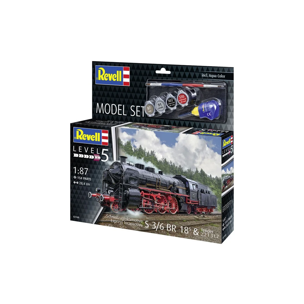 Model Set Schnellzuglokomotive S3/6 BR18mit Tender, 1/87 - Revell 6... Model Set Schnellzuglokomotive S3/6 BR18mit Tender, 1/87 - Revell 6...