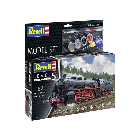 Model Set Schnellzuglokomotive S3/6 BR18mit Tender, 1/87 - Revell 6... Model Set Schnellzuglokomotive S3/6 BR18mit Tender, 1/87 - Revell 6...