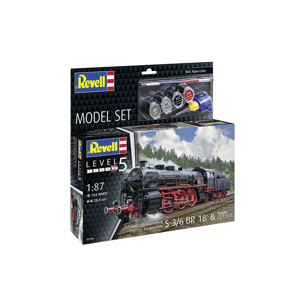 Model Set Schnellzuglokomotive S3/6 BR18mit Tender, 1/87 - Revell 6... Model Set Schnellzuglokomotive S3/6 BR18mit Tender, 1/87 - Revell 6...