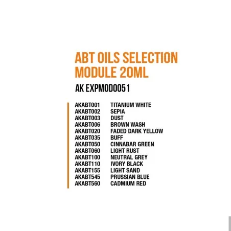 Abt Oils Selection Module 20 Ml - AK Interactive AK EXPMOD0051