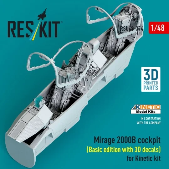 Mirage 2000B cockpit (Basic edition with 3D decals) for Kinetic kit... Mirage 2000B cockpit (Basic edition with 3D decals) for Kinetic kit...