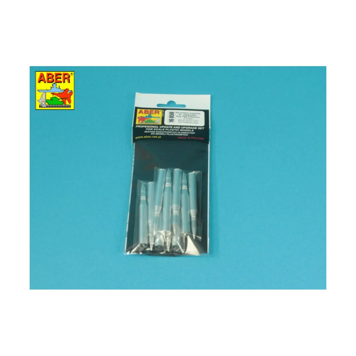 Set of 8, 8cm projectiles for Jagdpanther, King Tiger & Nashorn, 1/... Set of 8, 8cm projectiles for Jagdpanther, King Tiger & Nashorn, 1/...