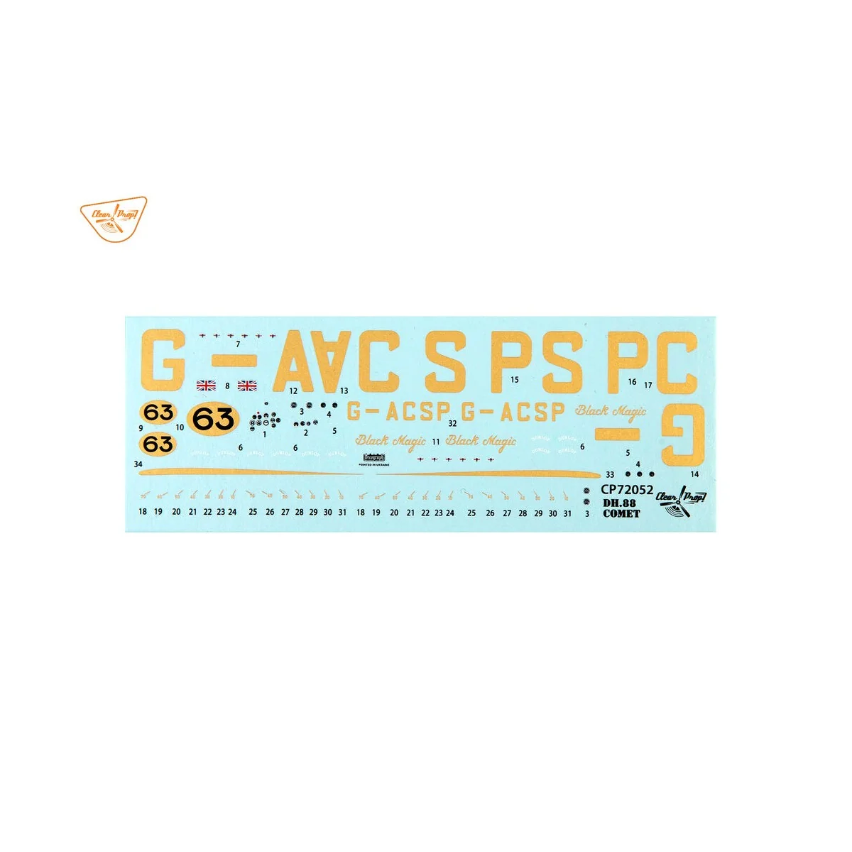 DH.88 Comet G-ACSP, 1/72 - Clear Prop Models CP72052 DH.88 Comet G-ACSP, 1/72 - Clear Prop Models CP72052