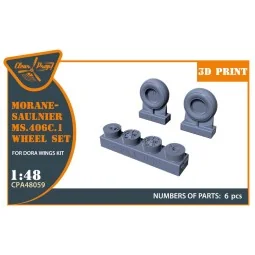 Morane-Saulnier Wheels set for Dora Wings, 1/48 - Clear Prop Access... 2