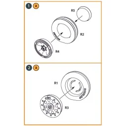 Fairey Delta 2 Wheels set for Dora Wings kit for Dora Wings, 1/48 -...