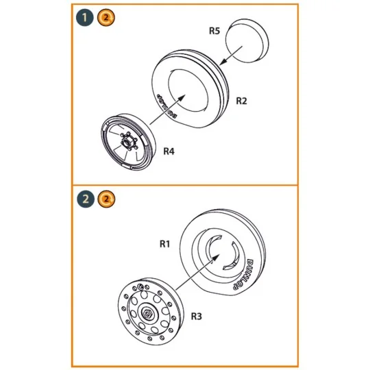Fairey Delta 2 Wheels set for Dora Wings kit for Dora Wings, 1/48 -... Fairey Delta 2 Wheels set for Dora Wings kit for Dora Wings, 1/48 -...