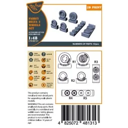 Fairey Delta 2 Wheels set for Dora Wings kit for Dora Wings, 1/48 -... 2