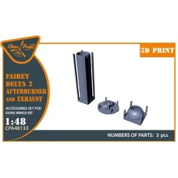 Fairey Delta 2 Afterburner and Exhaust for Dora Wings, 1/48 - Clear... 2